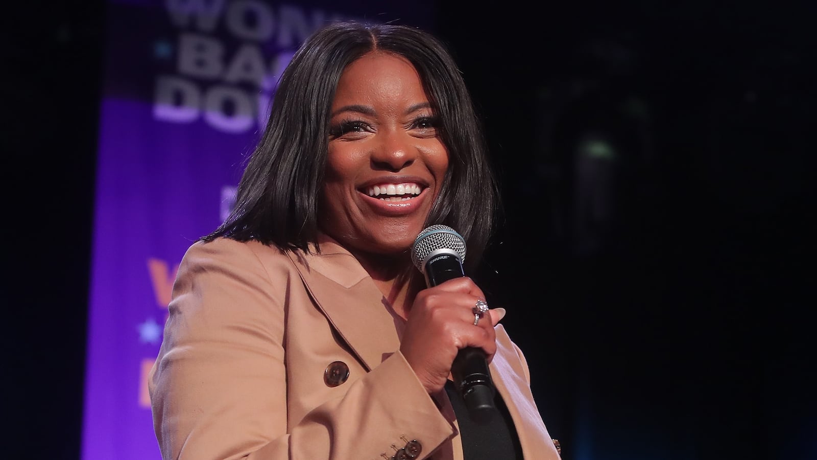 PHOENIX, ARIZONA - AUGUST 03: Rep Jasmine Crockett speaks during the Won't Back Down event at The Van Buren on August 03, 2025 in Phoenix, Arizona.