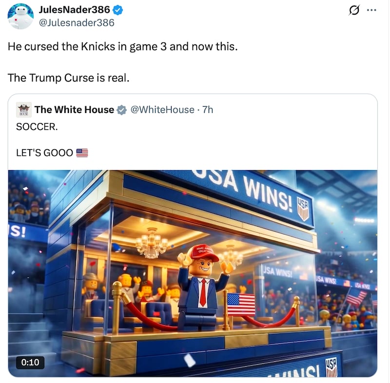 The Trump Curse began trending on X.
