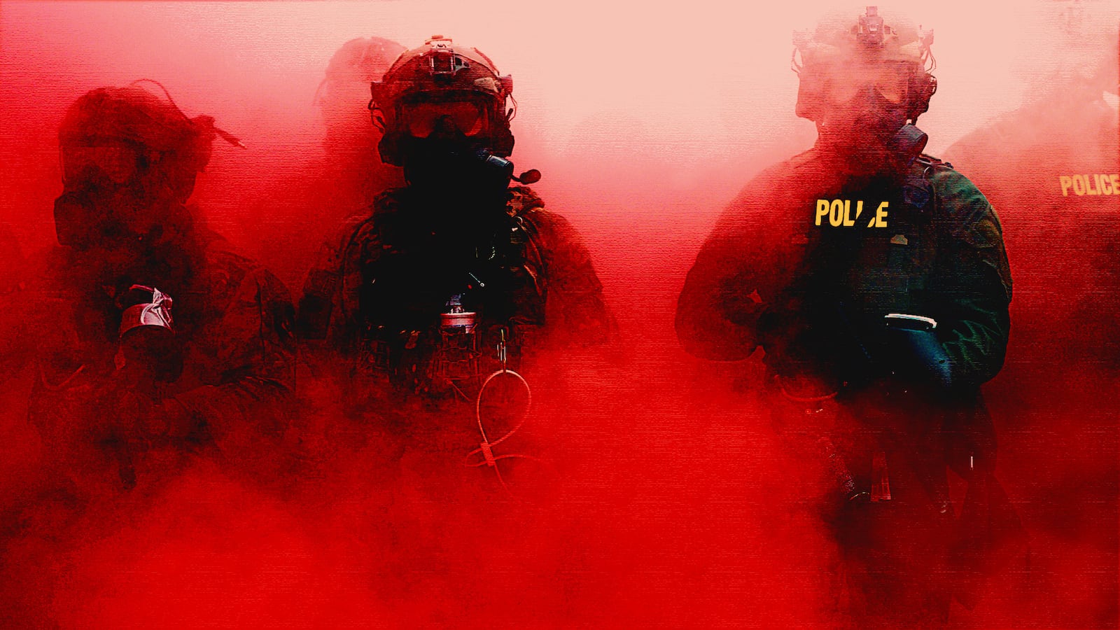 Ice deploying tear gas.