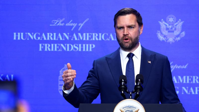 U.S. Vice President JD Vance holds a joint press conference with Hungarian Prime Minister Viktor Orban (not pictured), in Budapest, Hungary, April 7, 2026. REUTERS/Bernadett Szabo