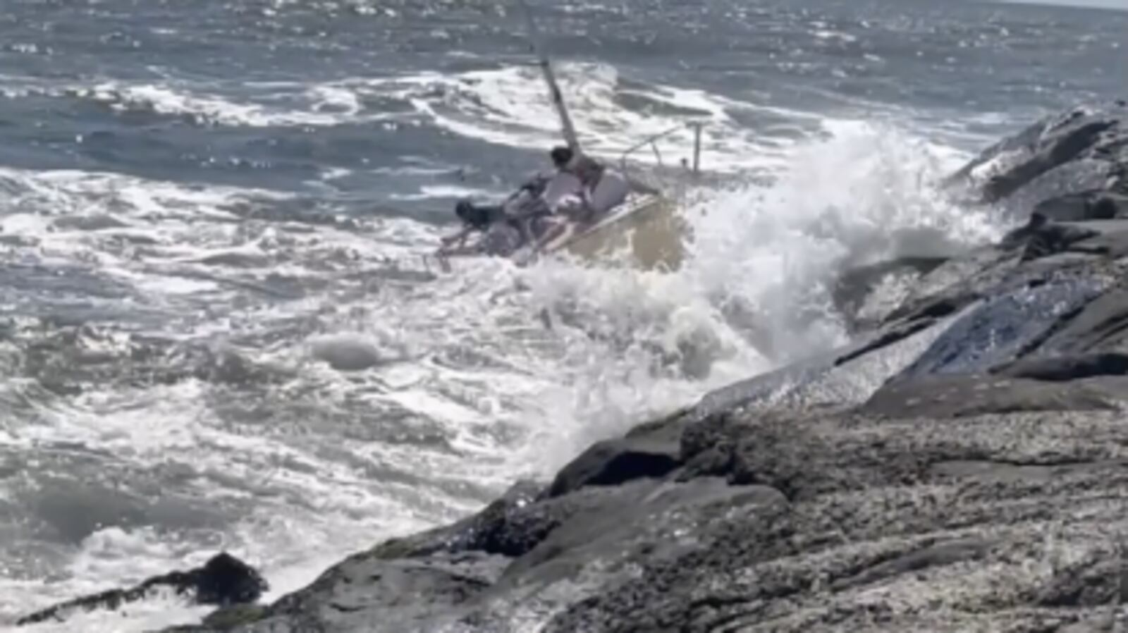 Ten Rescued From Sinking Ship After Boat Smashes Into Rocks