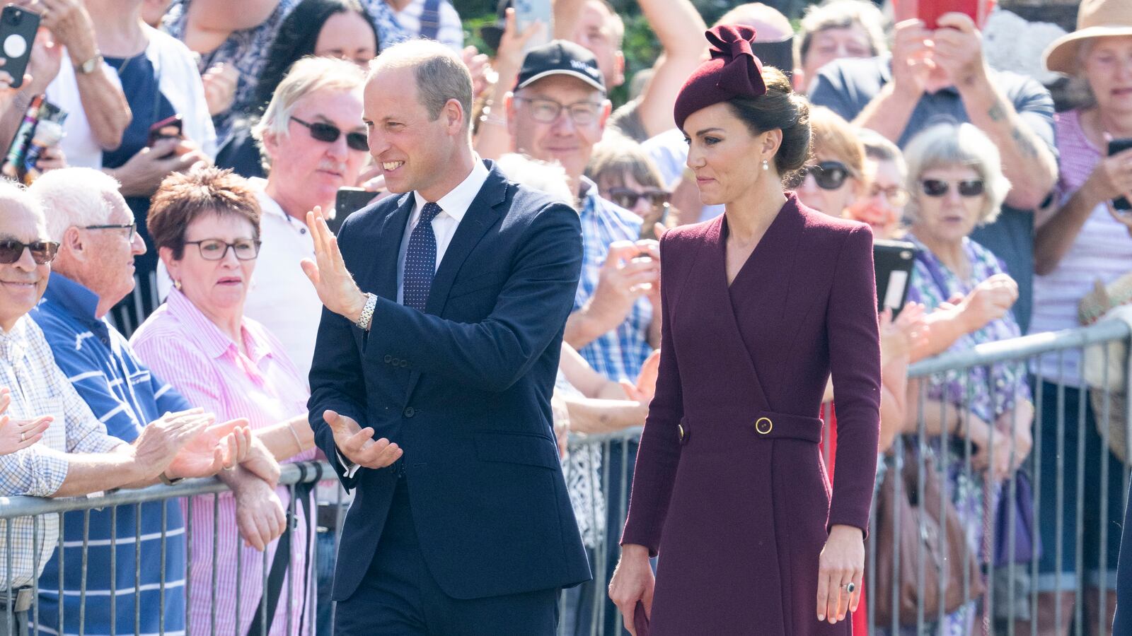 Prince William, Prince of Wales and Catherine, Princess of Wales visit St. Davids Cathedral.