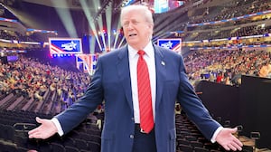 Trump and empty seats at the Midterm Convention in Dallas, TX.