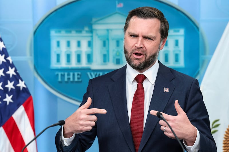 U.S. Vice President JD Vance holds a press briefing, the first since Karoline Leavitt stepped down as press secretary, at the White House, in Washington, D.C., U.S., September 3, 2026. REUTERS/Jonathan Ernst