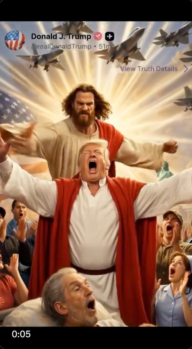 Iran doubled down on Trump's post, portraying him as Jesus.