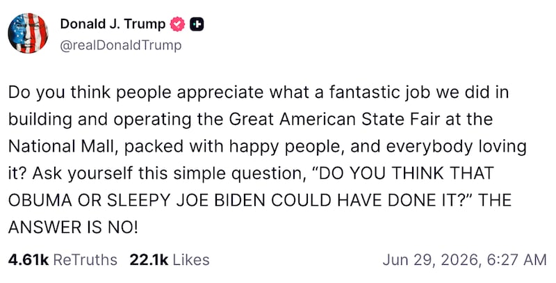 Donald Trump on Truth Social