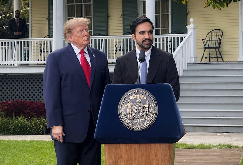 US President Donald Trump and New York City Mayor Zohran Mamdani speak to reporters during a press conference following their meeting at Gracie Mansion in New York City, US, September 21, 2026.