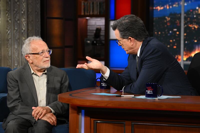 NEW YORK CITY - AUGUST 4: The Late Show with Stephen Colbert and guest Fmr. Sec. Robert Reich during Monday's August 4, 2025 show. (Photo by Scott Kowalchyk/CBS via Getty Images)