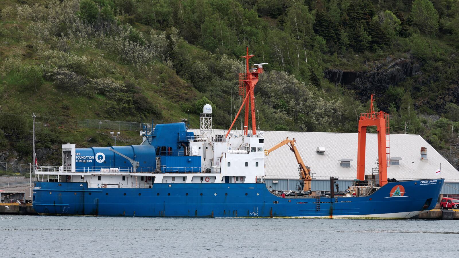 The Polar Prince, a support vessel for the OceanGate Expeditions submersible that imploded while carrying five people to explore the wreck of the sunken Titanic.