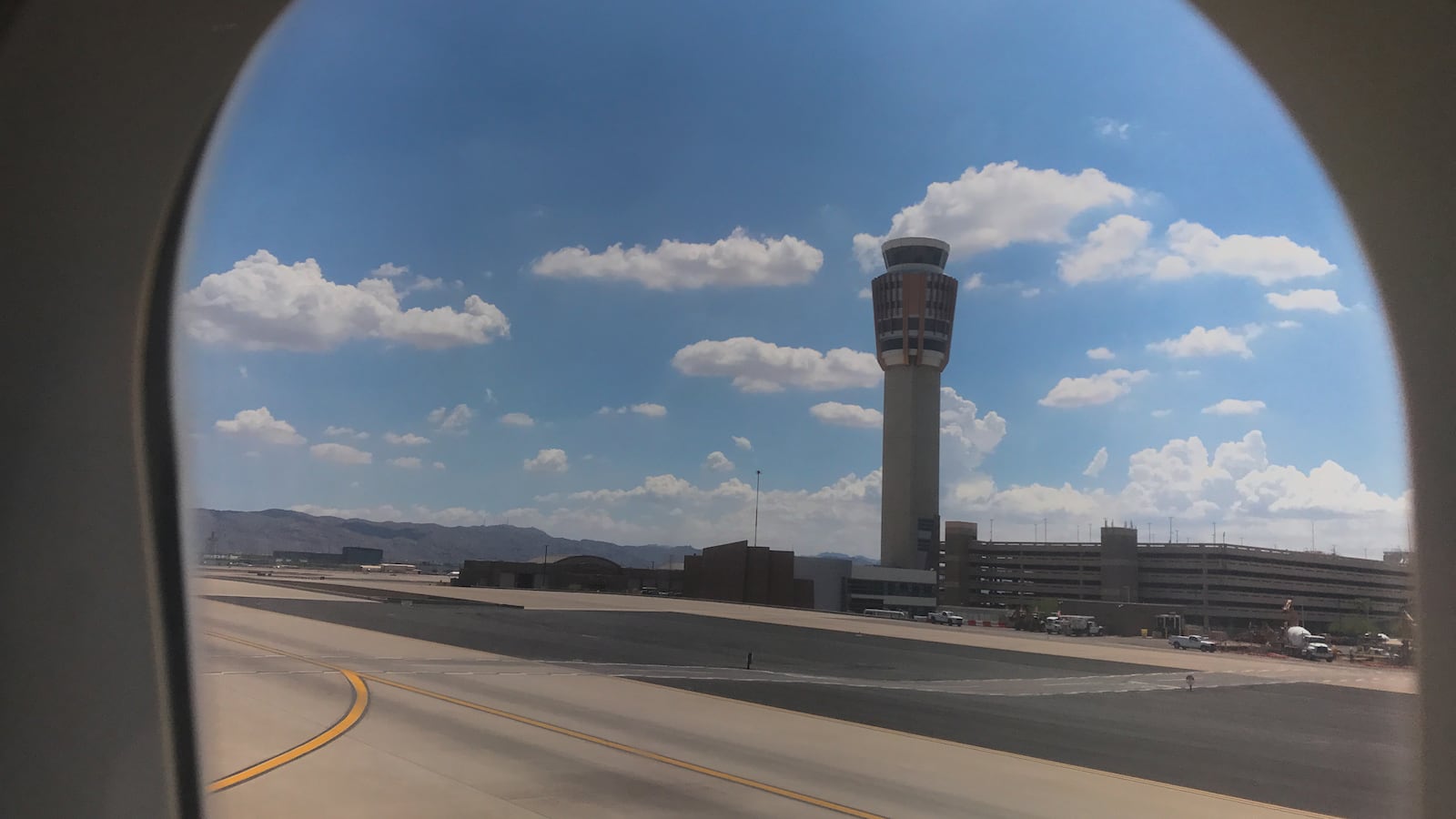 The air traffic control tower is seen on the tarmac at the airport in Phoenix, Arizona, July 18, 2017.