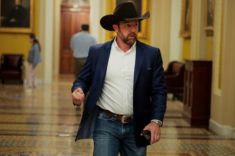 WASHINGTON, DC - JUNE 16: U.S. Sen. Markwayne Mullin (R-OK) walks through the U.S.Capitol Building June 16, 2025 in Washington, DC. Senate members return this week to continue consideration of U.S. President Donald Trump's "Big, Beautiful Bill," the budget and tax reconciliation bill. Later this week Senators will be briefed by the Senate sergeant at arms and Capitol Police on on information regarding the shooting of state lawmakers in Minnesota. (Photo by Anna Moneymaker/Getty Images)