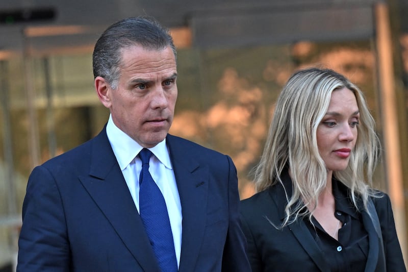 Hunter Biden (L), son of US President Joe Biden, and his wife Melissa Cohen, leave court after his guilty plea in his trail on tax evasion in Los Angeles, California, on September 5, 2024.