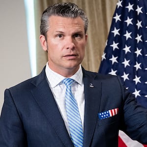 US Secretary of Defense Pete Hegseth speaks prior to meetings between the US, Estonia, Latvia and Lithuania, at the Pentagon in Washington, DC, July 25, 2025. (Photo by SAUL LOEB / AFP) (Photo by SAUL LOEB/AFP via Getty Images)
