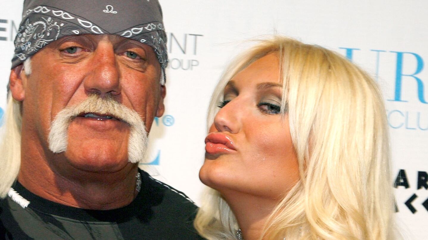 Jennifer McDaniel , Hulk Hogan and Singer Brooke Hogan arrive at the Pure Nightclub at Caesars Palace