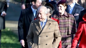 SANDRINGHAM, NORFOLK - DECEMBER 25: King Charles III, Princess Anne, Princess Royal ,Princess Eugenie of York and Queen Camilla attend the Christmas Morning Service at Sandringham Church on December 25, 2025 in Sandringham, Norfolk.