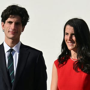 Britain's Prince William, Prince of Wales, is welcomed by US Ambassador to Australia, Caroline Kennedy (R), Jack Kennedy Schlossberg (2nd L) and Tatiana Kennedy Schlossberg to the John F. Kennedy Presidential Library and Museum in Boston, Massachusetts, December 2, 2022. (Photo by ANGELA WEISS / AFP) (Photo by ANGELA WEISS/AFP via Getty Images)