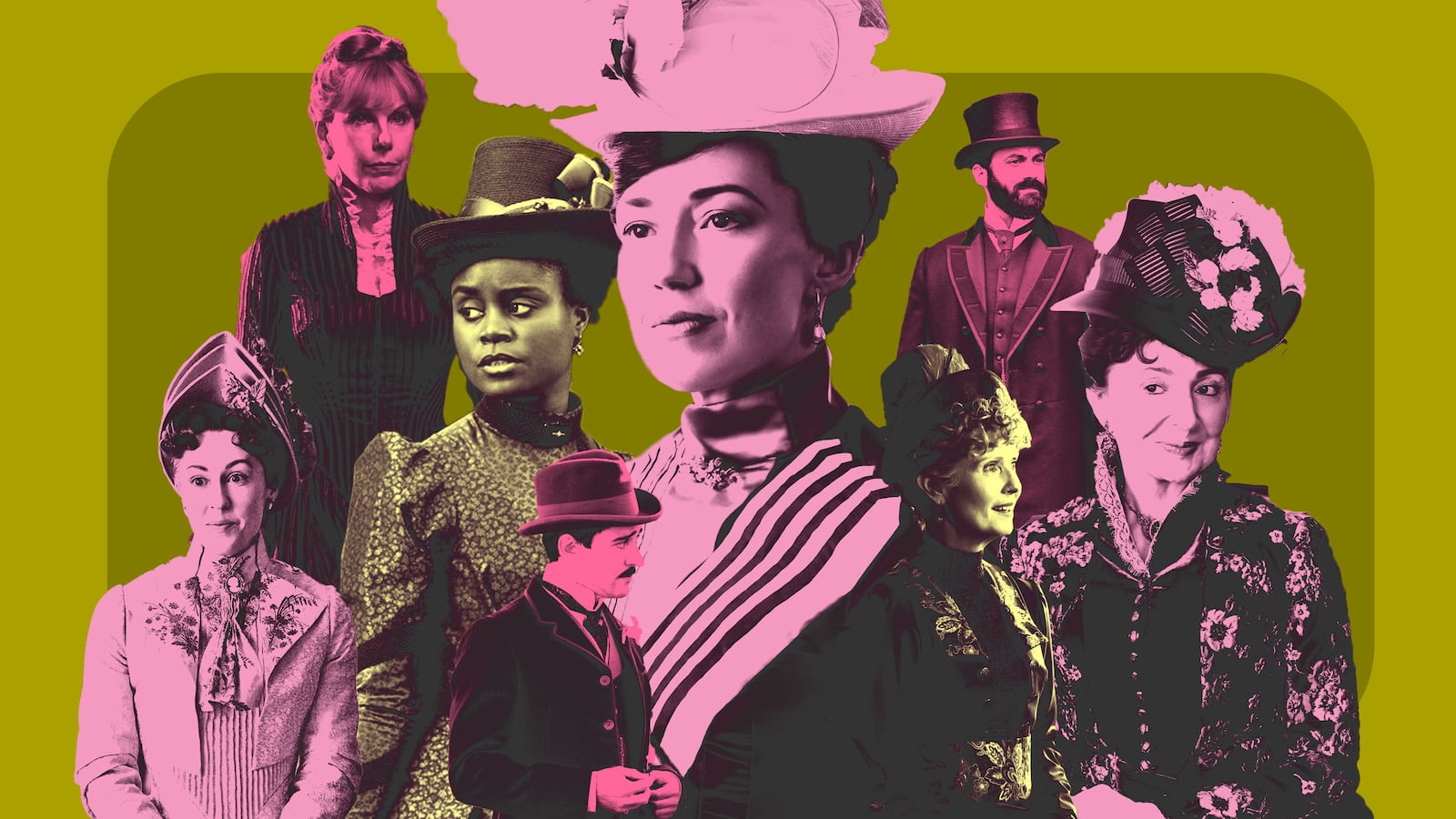 A photo illustration of the characters of The Gilded Age