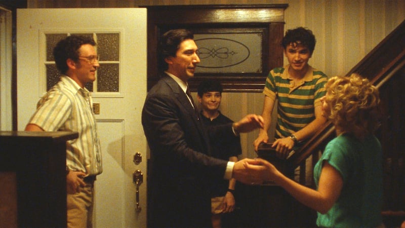 Scarlett Johansson, Roman Engel, Gavin Goudey, Miles Teller, and Adam Driver in Paper Tiger