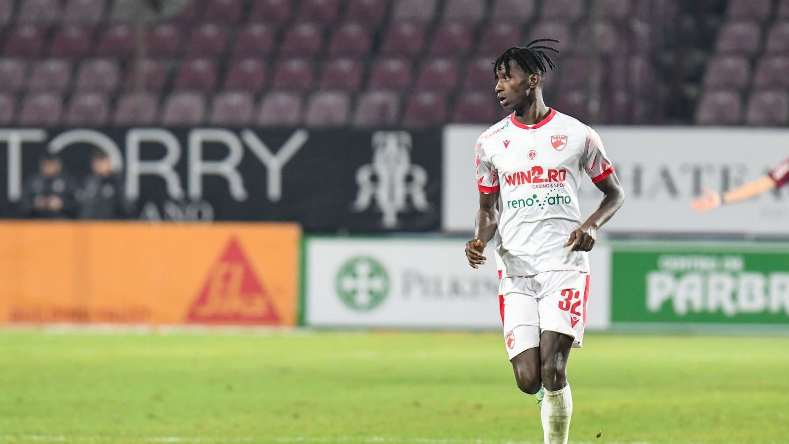 Edgar Ie is in action during the match between CFR 1907 Cluj and FC Dinamo Bucuresti at Dr. Constantin Radulescu Stadium on February 23.