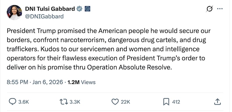 Gabbard was roasted after praising Trump's Maduro mission.