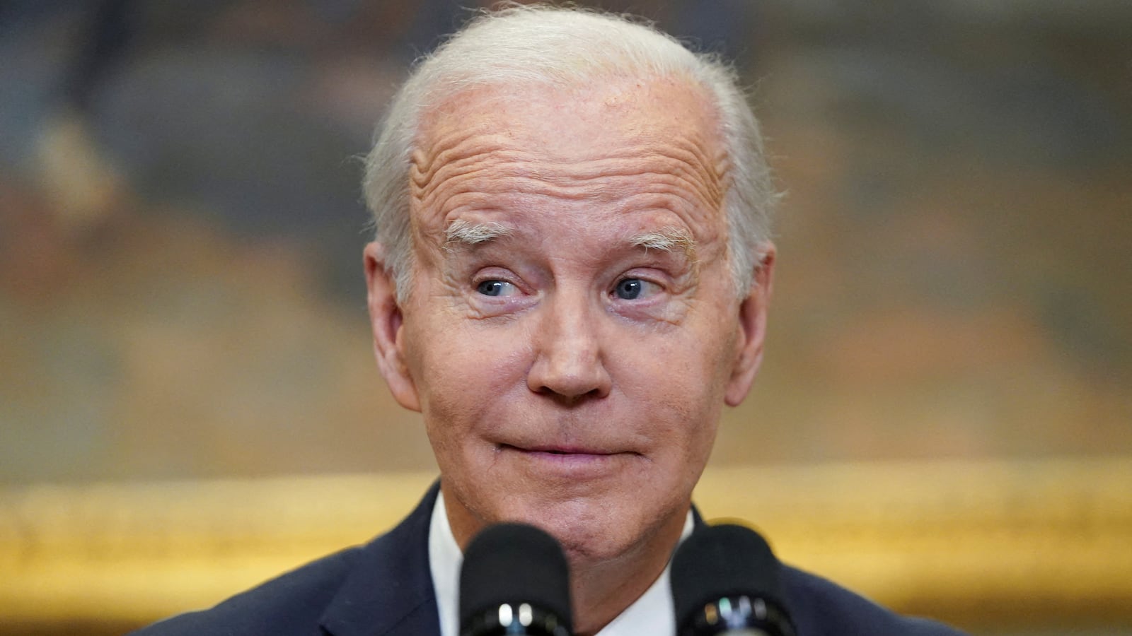 U.S. President Joe Biden answers questions from reporters in the Roosevelt Room after holding debt limit talks with U.S. House Speaker Kevin McCarthy.