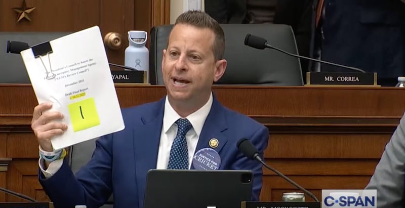 Jared Moskowitz wears a 'Justice for Cricket' pin.