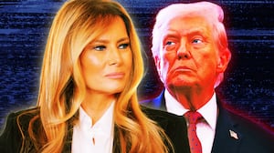 A photo illustration of Melania and Donald Trump.