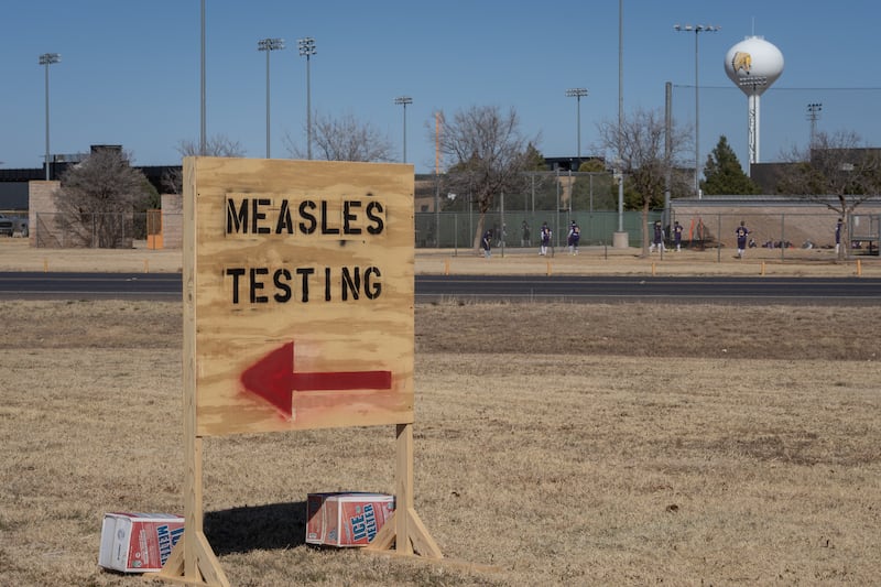 Measles testing in Seminole, Texas