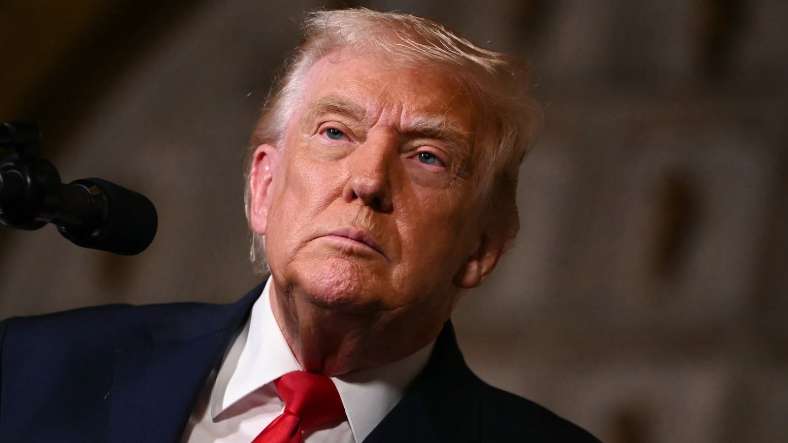 US President Donald Trump takes questions from journalists after announcing the US Navy's new Golden Fleet initiative, unveiling a new class of warships, at Mar-a-Lago in Palm Beach, Florida, on December 22, 2025. President Donald Trump on December 22 announced a new class of heavily armed warships that will be named after himself -- an honor usually reserved for US leaders who have left office.
Two of the Trump-class ships will be built initially but that number could grow substantially in the future, according to the president, who said they will be "some of the most lethal surface warfare ships" and "the largest battleship in the history of our country."
Trump made the announcement at his Mar-a-Lago residence in Florida alongside Pentagon chief Pete Hegseth, Secretary of State Marco Rubio and Navy Secretary John Phelan, with images of the planned high-tech vessels on stands nearby. (Photo by ANDREW CABALLERO-REYNOLDS / AFP via Getty Images)