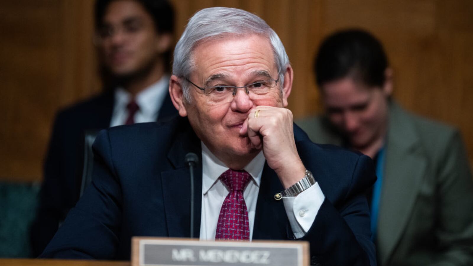 Sen. Bob Menendez, D-N.J., attends the Senate Banking, Housing and Urban Affairs Committee hearing on Thursday, March 7, 2024.