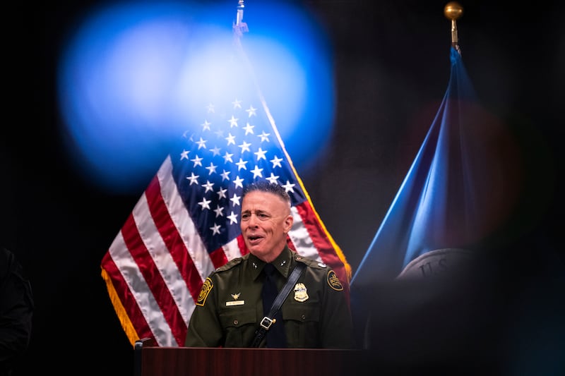 Border Patrol Commander Gregory Bovino speaks during a press conference at the Bishop Henry Whipple Federal on January 22, 2026 in Minneapolis, Minnesota.