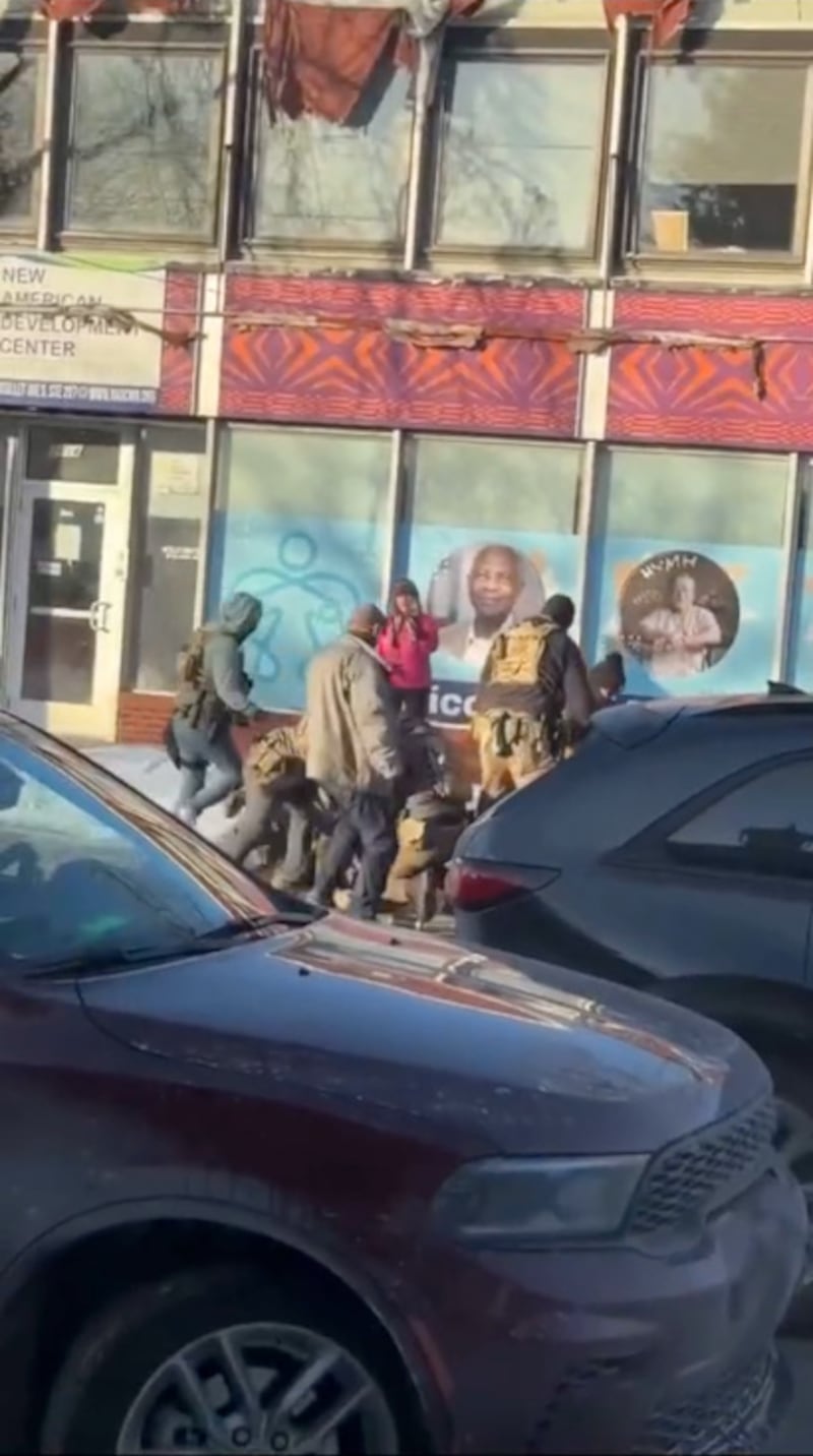 Video of a man being shot by ICE agents outside Glam Doll Donuts on January 24, 2026 in Minneapolis.