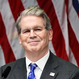US Treasury Secretary Scott Bessent addresses a press conference in Rosenbad after the trade talks between the US and China concluded, in Stockholm, Sweden on July 29, 2025. (Photo by Magnus LEJHALL / TT News Agency / AFP) / Sweden OUT (Photo by MAGNUS LEJHALL/TT News Agency/AFP via Getty Images)