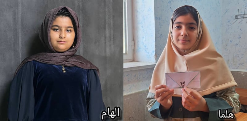 Two of the victims: Elham Zaeri, a fifth-grader, and Helma Ahmadizadeh, 10-year-old fourth-grader, killed during volleyball practice when a Precision Strike Missile (PrSM) detonated above a school and adjacent sports facility in Lamerd, Iran.