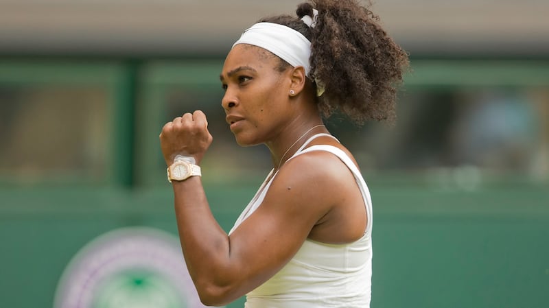 London, United Kingdom; Serena Williams (USA) reacts during her match against Timea Babos (HUN) on day three of The Championships Wimbledon at the AELTC.