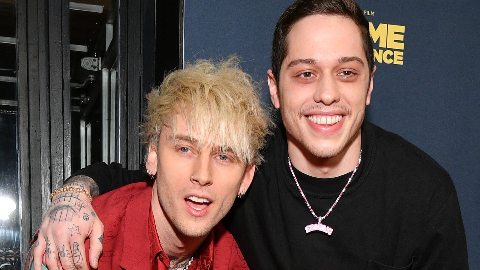 NEW YORK, NEW YORK - MARCH 05: Colson Baker AKA Machine Gun Kelly and Pete Davidson attend the premiere of "Big Time Adolescence" at Metrograph on March 05, 2020 in New York City. (Photo by Dia Dipasupil/WireImage)