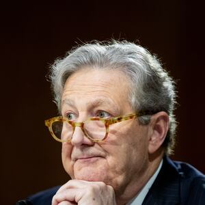 Sen. John Kennedy, R-Louisiana, asks questions during a senate subcommittee hearing on homeland security at the US Capitol in Washington, D.C. on May 4, 2022.