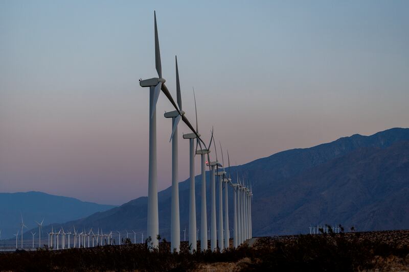 Windmills in Desert Hot Springs, California.