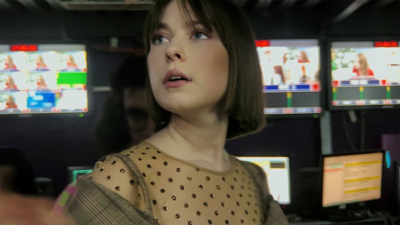 Ksenia Mironova, known as Ksyusha, a reporter at TV Rain, in My Undesirable Friends: Part I — Last Air in Moscow.