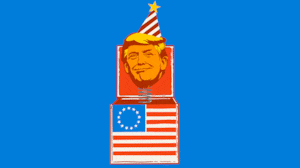 Donald Trump as a jack in the box