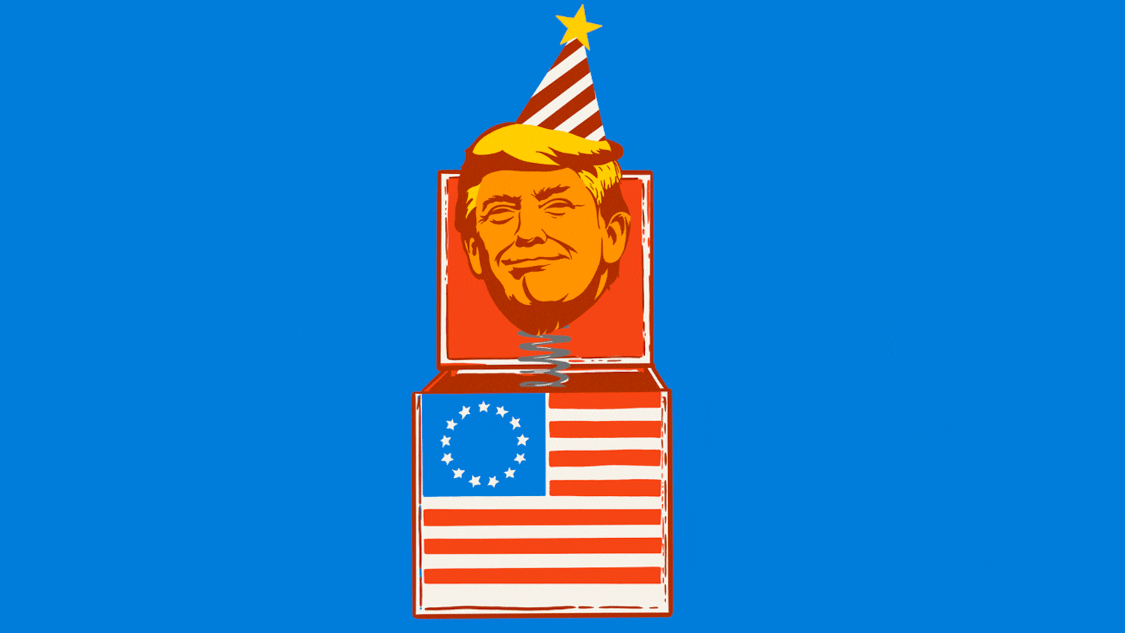 Donald Trump as a jack in the box