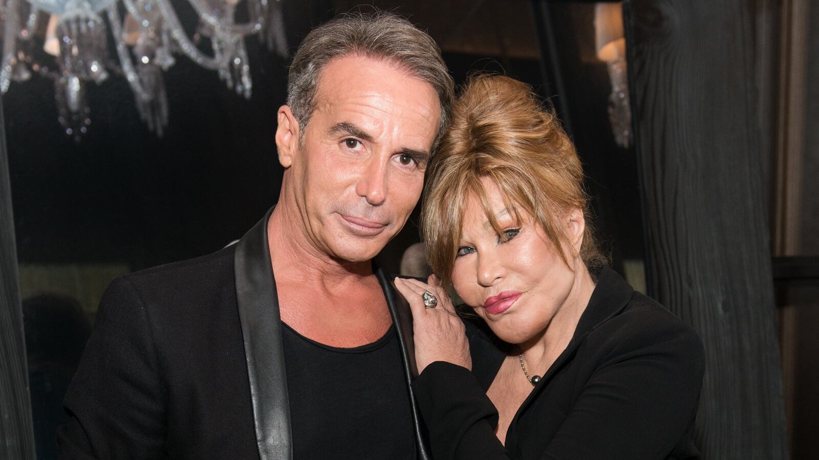 Lloyd Klein and Jocelyn Wildenstein pose for a photo at Baccarat Hotel on August 5, 2017 in New York City.