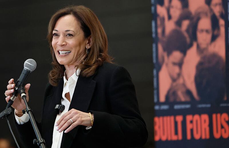 Former Vice President Kamala Harris speaks at the State of the People POWER Tour opening ceremony on June 6, 2025 in Los Angeles, California. The ten city State of the People POWER Tour is a national campaign aimed at ‘uniting Black communities through healing, direct relief, and power building.’ (Photo by Mario Tama/Getty Images)
