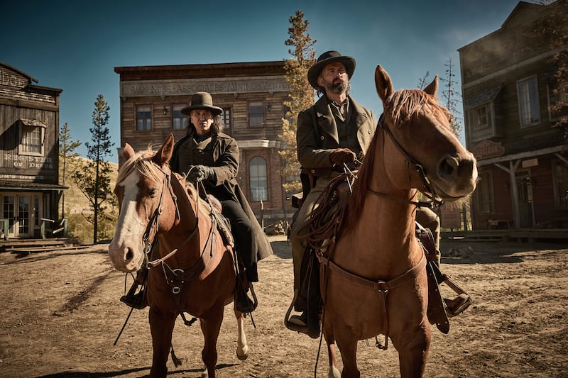(L-R) Michael Greyeyes as Jack Cree and Michiel Huisman as Roache.