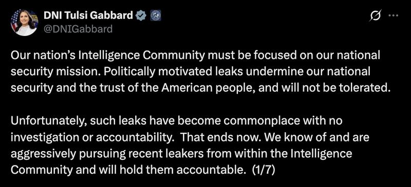 Gabbard's tweet from earlier in March.