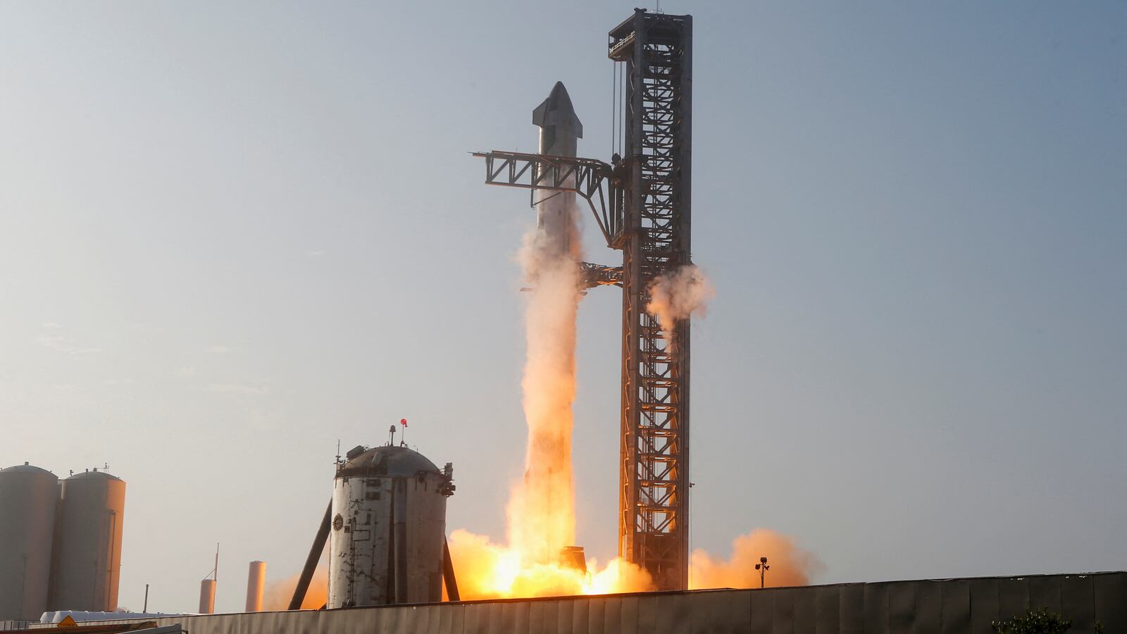 "SpaceX's next-generation Starship spacecraft atop its powerful Super Heavy rocket lifts off from the company's Boca Chica launchpad on an uncrewed test flight before exploding, near Brownsville, Texas.