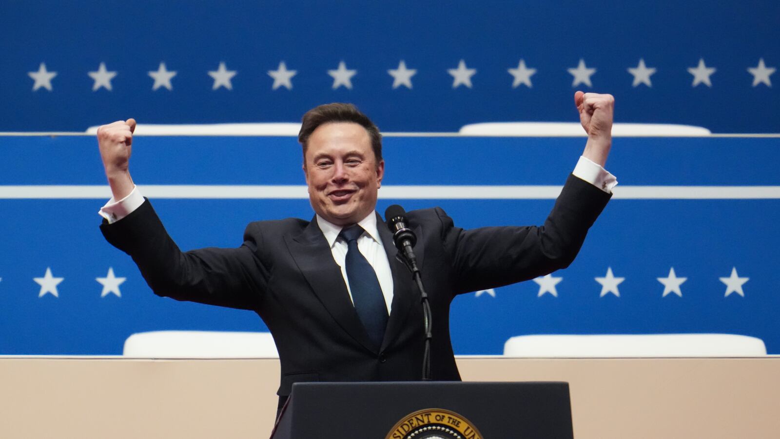 Elon Musks speaks at President Donald Trump's inauguration on Jan. 20.