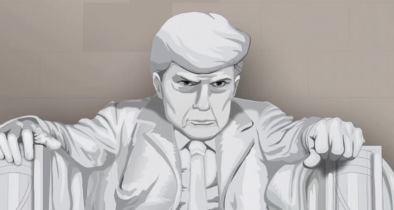 A Trumpified version of the Lincoln Memorial was also shown.
