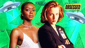 A photo illo illustration of Danielle Deadwyler and Gillian Anderson as Agent Dana Scully from X-Files.