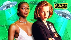 A photo illo illustration of Danielle Deadwyler and Gillian Anderson as Agent Dana Scully from X-Files.